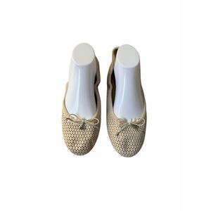 Sam Edelman Ballet Flats Felicia Perforated  Leather Cream 10.5